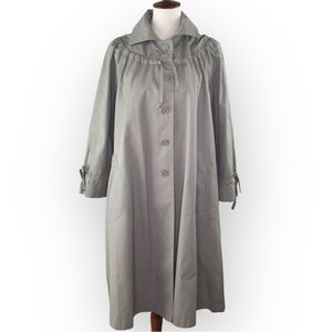 Vintage Nordstrom Town Square Grey Longline Rain Trench Coat